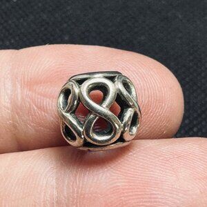 VTG Pandora ALE Sterling Silver 925 Infinity Figure 8 Slide Charm 0.25'' Length